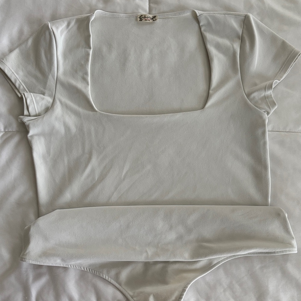 Free People Cream Bodysuit